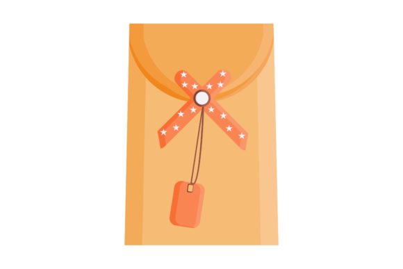 Christmas Gift Bag with Pretty Ribbon Illustrations