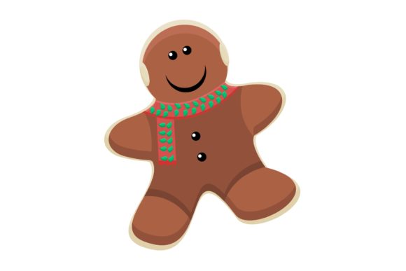 Christmas Gingerbread Bread with Scarf Illustrations