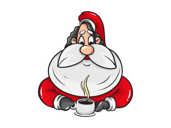 Christmas Santa Coffee Illustrations