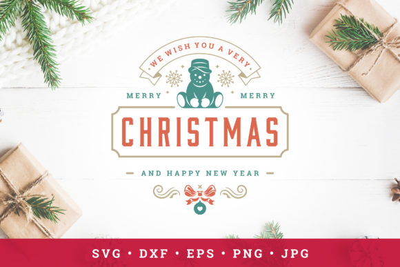 Christmas Saying Design with Snowman Illustrations