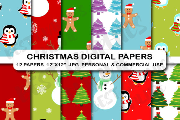 Christmas Scrapbook Digital Papers Pack