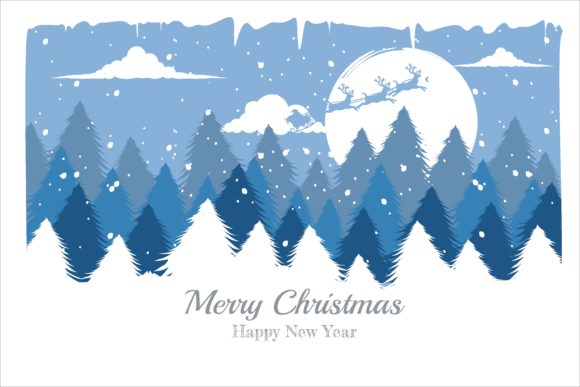 Christmas Season with Snow Illustration