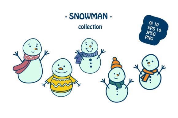 Christmas Snowman Icon Illustration
