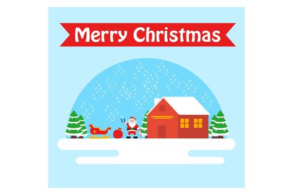 Christmas Town Flat Design Illustrations