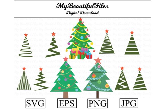 Christmas Tree Clipart for Seasonal Branding