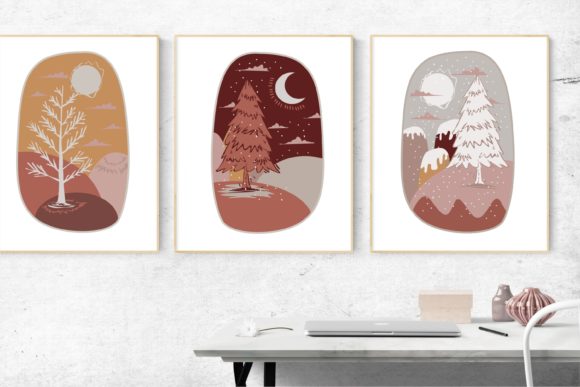 Christmas Tree for Wall Art Decoration Illustrations