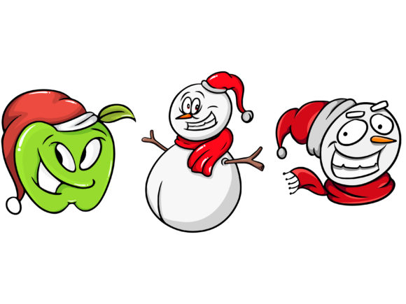 Christmas Triple Bundle Apple Illustrations