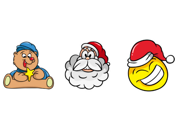 Christmas Triple Bundle Bear Santa Illustrations