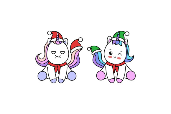 Christmas Unicorn Vector Design Set for Festive Branding