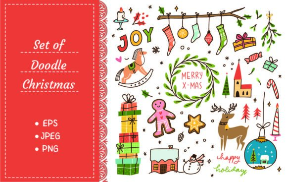 Vintage Christmas Doodle Illustrations